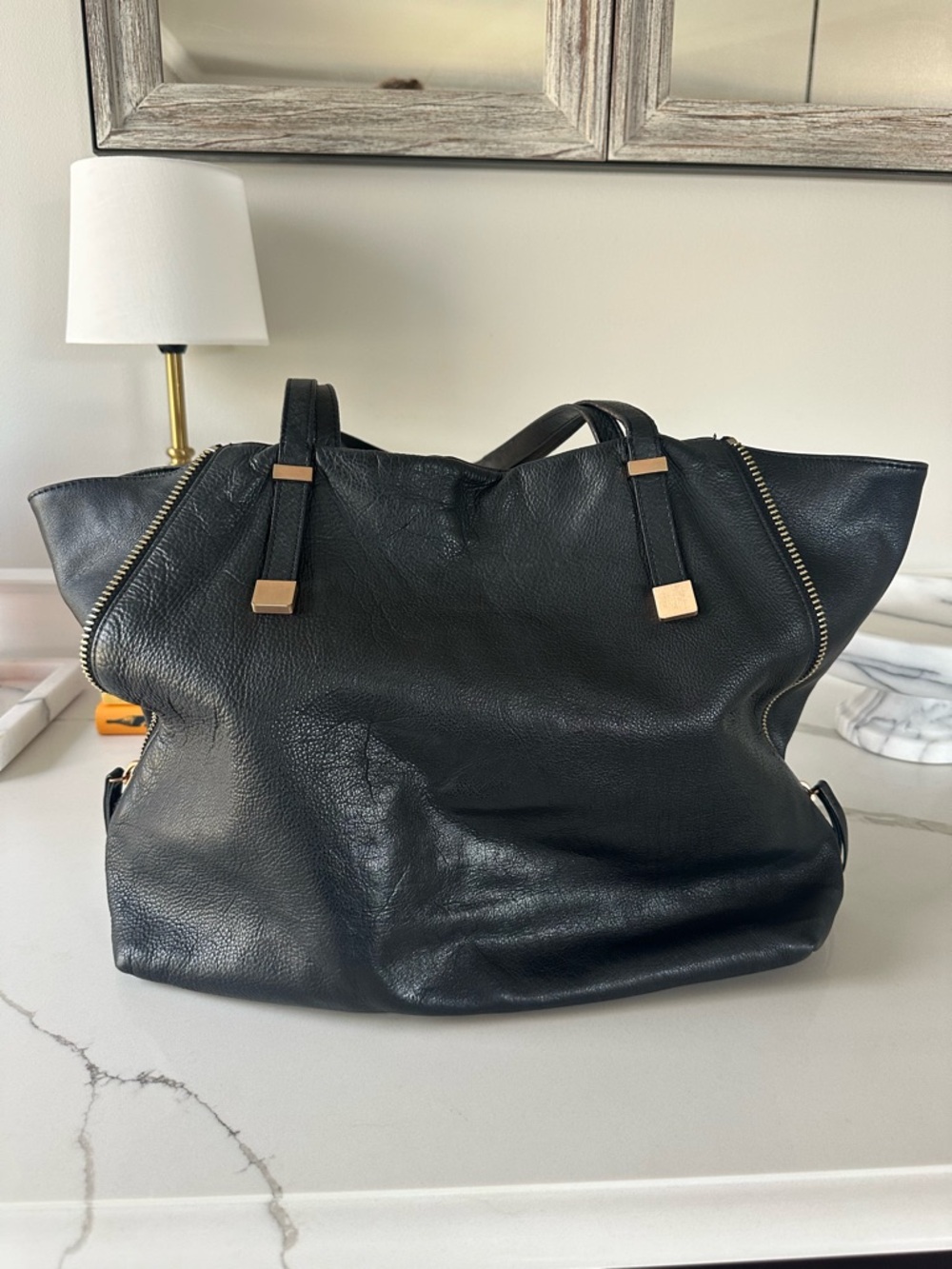 Joie Black Leather Tote Bag